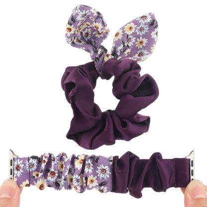 Butterfly Pattern Hair Ring Cloth Watch Band For Apple Watch Ultra 49mm&Watch Ultra 2 49mm / Series 9&8&7 45mm / SE 3&SE 2&6&SE&5&4 44mm / 3&2&1 42mm(F) by bashfashion