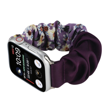 Butterfly Pattern Hair Ring Cloth Watch Band For Apple Watch Ultra 49mm&Watch Ultra 2 49mm / Series 9&8&7 45mm / SE 3&SE 2&6&SE&5&4 44mm / 3&2&1 42mm(F) by bashfashion