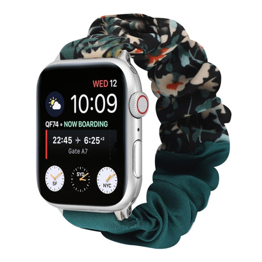 Butterfly Pattern Hair Ring Cloth Watch Band For Apple Watch Ultra 49mm&Watch Ultra 2 49mm / Series 9&8&7 45mm / SE 3&SE 2&6&SE&5&4 44mm / 3&2&1 42mm(I) by bashfashion