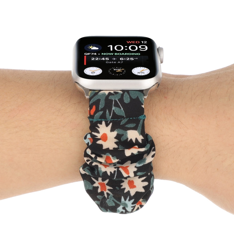 Butterfly Pattern Hair Ring Cloth Watch Band For Apple Watch Ultra 49mm&Watch Ultra 2 49mm / Series 9&8&7 45mm / SE 3&SE 2&6&SE&5&4 44mm / 3&2&1 42mm(I) by bashfashion