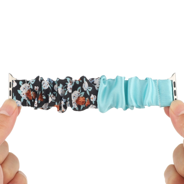 Butterfly Pattern Hair Ring Cloth Watch Band For Apple Watch Ultra 49mm&Watch Ultra 2 49mm / Series 9&8&7 45mm / SE 3&SE 2&6&SE&5&4 44mm / 3&2&1 42mm(J) by bashfashion