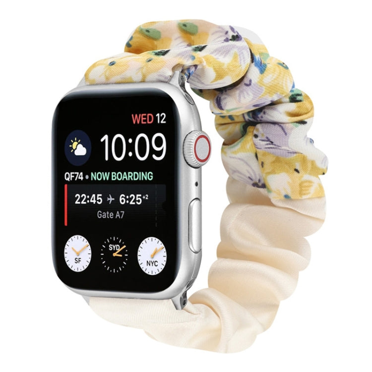 Butterfly Pattern Hair Ring Cloth Watch Band For Apple Watch Ultra 49mm&Watch Ultra 2 49mm / Series 9&8&7 45mm / SE 3&SE 2&6&SE&5&4 44mm / 3&2&1 42mm(K) by bashfashion
