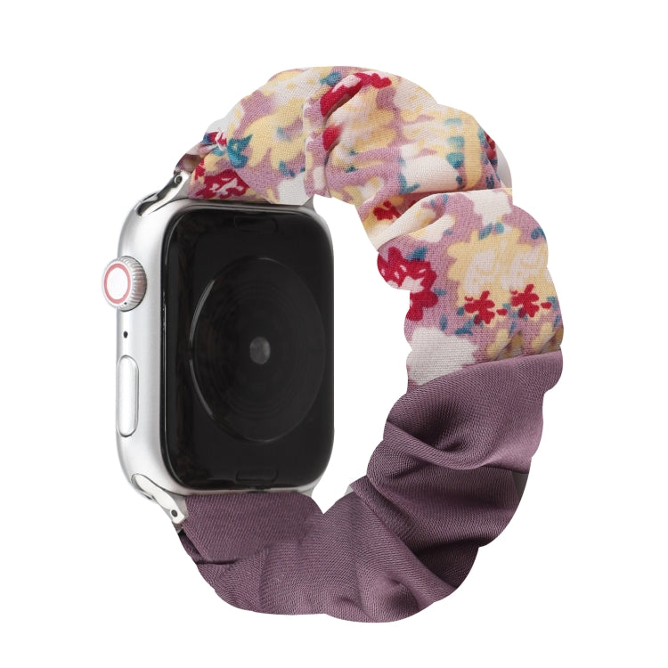 Butterfly Pattern Hair Ring Cloth Watch Band For Apple Watch Ultra 49mm&Watch Ultra 2 49mm / Series 9&8&7 45mm / SE 3&SE 2&6&SE&5&4 44mm / 3&2&1 42mm(L) by bashfashion
