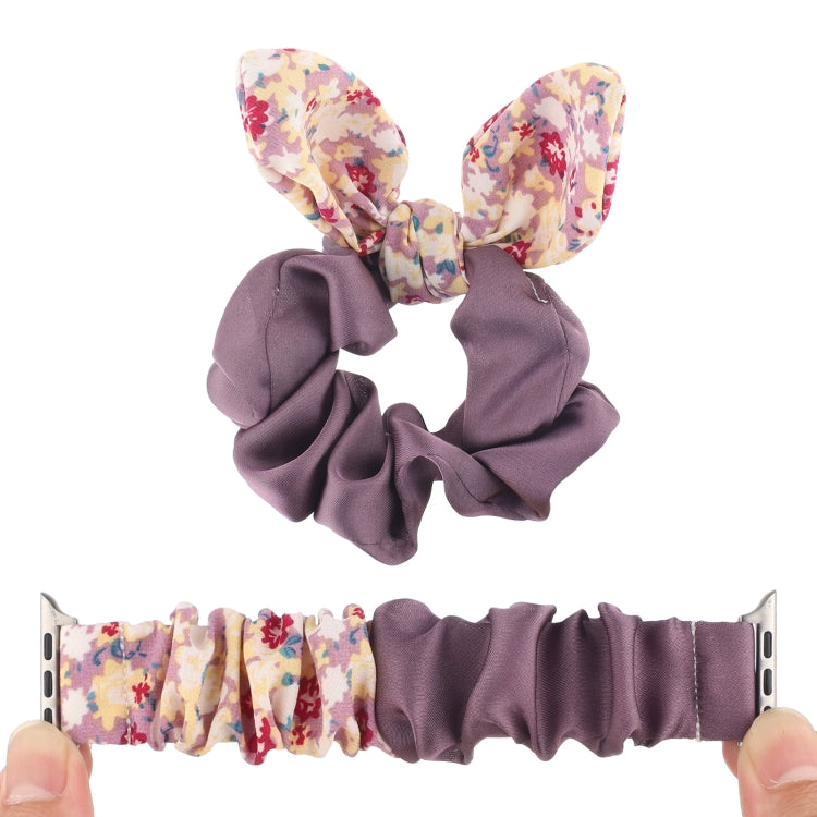 Butterfly Pattern Hair Ring Cloth Watch Band For Apple Watch Ultra 49mm&Watch Ultra 2 49mm / Series 9&8&7 45mm / SE 3&SE 2&6&SE&5&4 44mm / 3&2&1 42mm(L) by bashfashion