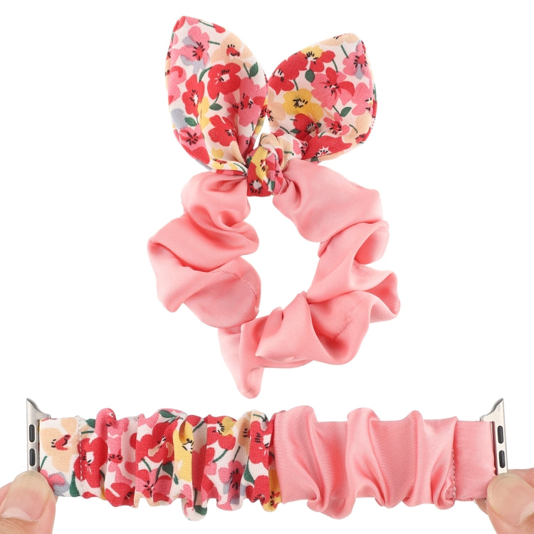 Butterfly Pattern Hair Ring Cloth Watch Band For Apple Watch Ultra 49mm&Watch Ultra 2 49mm / Series 9&8&7 45mm / SE 3&SE 2&6&SE&5&4 44mm / 3&2&1 42mm(N) by bashfashion