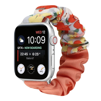 Butterfly Pattern Hair Ring Cloth Watch Band For Apple Watch Ultra 49mm&Watch Ultra 2 49mm / Series 9&8&7 45mm / SE 3&SE 2&6&SE&5&4 44mm / 3&2&1 42mm(O) by bashfashion