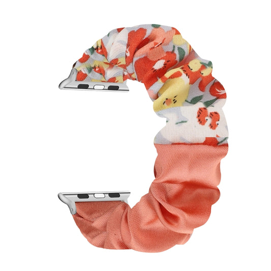 Butterfly Pattern Hair Ring Cloth Watch Band For Apple Watch Ultra 49mm&Watch Ultra 2 49mm / Series 9&8&7 45mm / SE 3&SE 2&6&SE&5&4 44mm / 3&2&1 42mm(O) by bashfashion