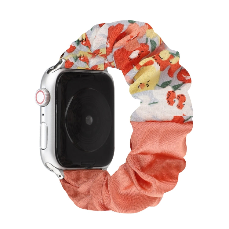 Butterfly Pattern Hair Ring Cloth Watch Band For Apple Watch Ultra 49mm&Watch Ultra 2 49mm / Series 9&8&7 45mm / SE 3&SE 2&6&SE&5&4 44mm / 3&2&1 42mm(O) by bashfashion
