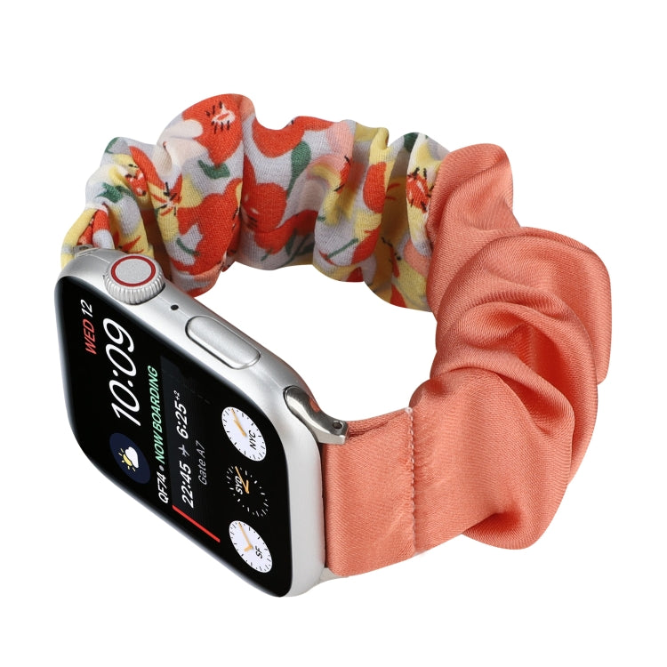 Butterfly Pattern Hair Ring Cloth Watch Band For Apple Watch Ultra 49mm&Watch Ultra 2 49mm / Series 9&8&7 45mm / SE 3&SE 2&6&SE&5&4 44mm / 3&2&1 42mm(O) by bashfashion