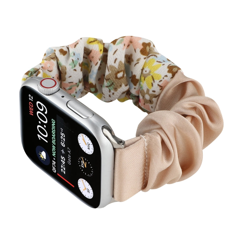 Butterfly Pattern Hair Ring Cloth Watch Band For Apple Watch Series 7 45mm / 6 & SE & 5 & 4 44mm / 3 & 2 & 1 42mm(P) by bashfashion