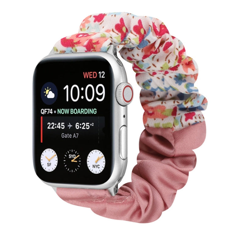 Butterfly Pattern Hair Ring Cloth Watch Band For Apple Watch Ultra 49mm&Watch Ultra 2 49mm / Series 9&8&7 45mm / SE 3&SE 2&6&SE&5&4 44mm / 3&2&1 42mm(Q) by bashfashion