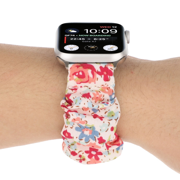 Butterfly Pattern Hair Ring Cloth Watch Band For Apple Watch Ultra 49mm&Watch Ultra 2 49mm / Series 9&8&7 45mm / SE 3&SE 2&6&SE&5&4 44mm / 3&2&1 42mm(Q) by bashfashion