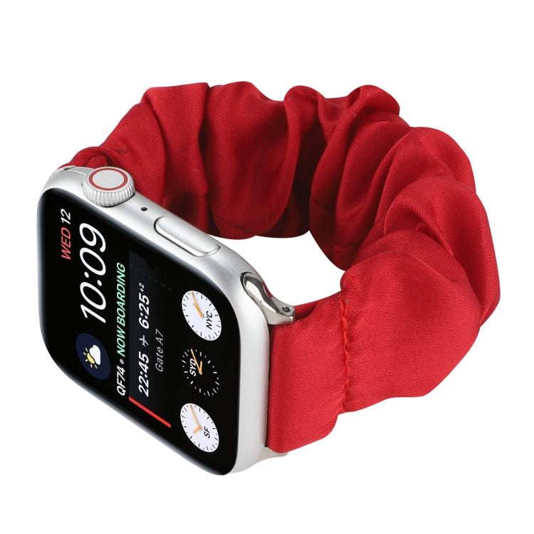 Butterfly Pattern Hair Ring Cloth Watch Band For Apple Watch Series 9&8&7 41mm / SE 3&SE 2&6&SE&5&4 40mm / 3&2&1 38mm(B) by bashfashion