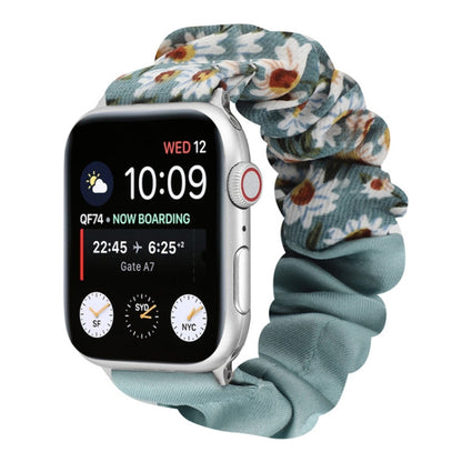 Butterfly Pattern Hair Ring Cloth Watch Band For Apple Watch Series 9&8&7 41mm / SE 3&SE 2&6&SE&5&4 40mm / 3&2&1 38mm(D) by bashfashion
