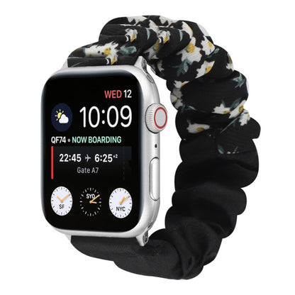 Butterfly Pattern Hair Ring Cloth Watch Band For Apple Watch Series 9&8&7 41mm / SE 3&SE 2&6&SE&5&4 40mm / 3&2&1 38mm(E) by bashfashion