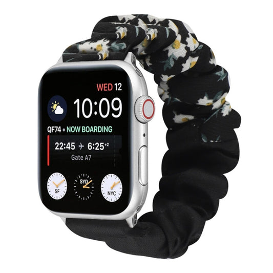 Butterfly Pattern Hair Ring Cloth Watch Band For Apple Watch Series 9&8&7 41mm / SE 3&SE 2&6&SE&5&4 40mm / 3&2&1 38mm(E) by bashfashion