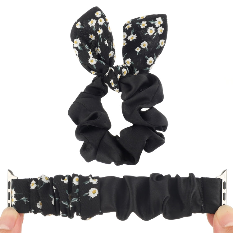 Butterfly Pattern Hair Ring Cloth Watch Band For Apple Watch Series 9&8&7 41mm / SE 3&SE 2&6&SE&5&4 40mm / 3&2&1 38mm(E) by bashfashion