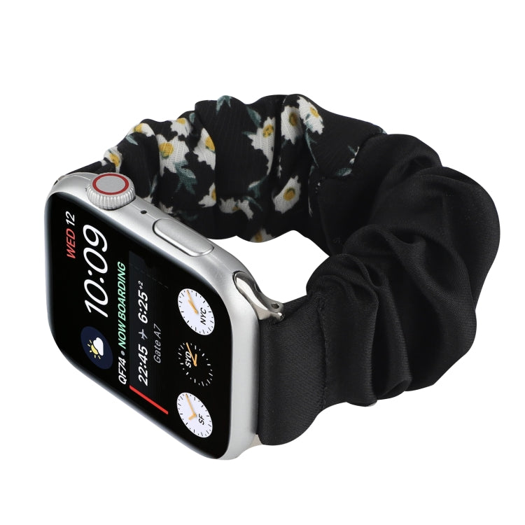 Butterfly Pattern Hair Ring Cloth Watch Band For Apple Watch Series 9&8&7 41mm / SE 3&SE 2&6&SE&5&4 40mm / 3&2&1 38mm(E) by bashfashion