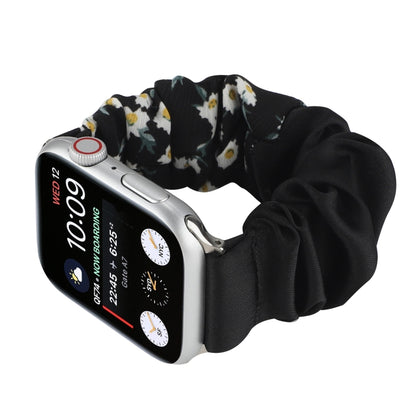 Butterfly Pattern Hair Ring Cloth Watch Band For Apple Watch Series 9&8&7 41mm / SE 3&SE 2&6&SE&5&4 40mm / 3&2&1 38mm(E) by bashfashion