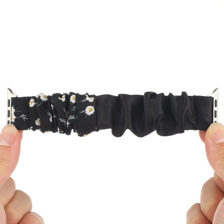 Butterfly Pattern Hair Ring Cloth Watch Band For Apple Watch Series 9&8&7 41mm / SE 3&SE 2&6&SE&5&4 40mm / 3&2&1 38mm(E) by bashfashion