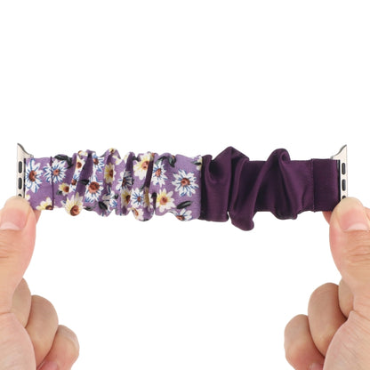 Butterfly Pattern Hair Ring Cloth Watch Band For Apple Watch Series 9&8&7 41mm / SE 3&SE 2&6&SE&5&4 40mm / 3&2&1 38mm(F) by bashfashion