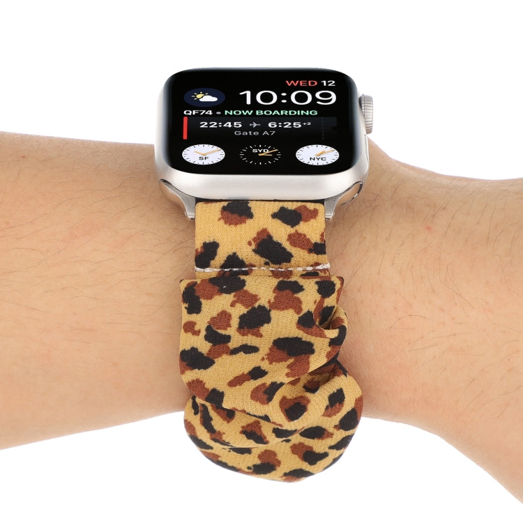 Butterfly Pattern Hair Ring Cloth Watch Band For Apple Watch Series 7 41mm / 6 & SE & 5 & 4 40mm / 3 & 2 & 1 38mm(G) by bashfashion