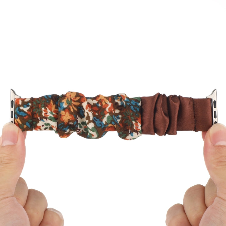 Butterfly Pattern Hair Ring Cloth Watch Band For Apple Watch Series 9&8&7 41mm / SE 3&SE 2&6&SE&5&4 40mm / 3&2&1 38mm(H) by bashfashion