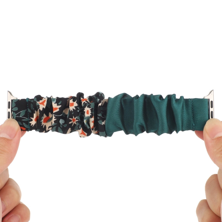 Butterfly Pattern Hair Ring Cloth Watch Band For Apple Watch Series 9&8&7 41mm / SE 3&SE 2&6&SE&5&4 40mm / 3&2&1 38mm(I) by bashfashion