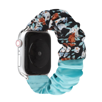 Butterfly Pattern Hair Ring Cloth Watch Band For Apple Watch Series 9&8&7 41mm / SE 3&SE 2&6&SE&5&4 40mm / 3&2&1 38mm(J) by bashfashion