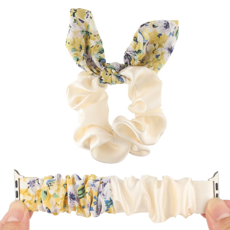 Butterfly Pattern Hair Ring Cloth Watch Band For Apple Watch Series 7 41mm / 6 & SE & 5 & 4 40mm / 3 & 2 & 1 38mm(K) by bashfashion