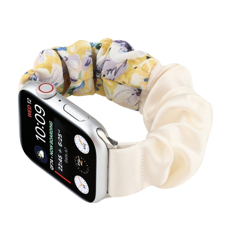 Butterfly Pattern Hair Ring Cloth Watch Band For Apple Watch Series 7 41mm / 6 & SE & 5 & 4 40mm / 3 & 2 & 1 38mm(K) by bashfashion