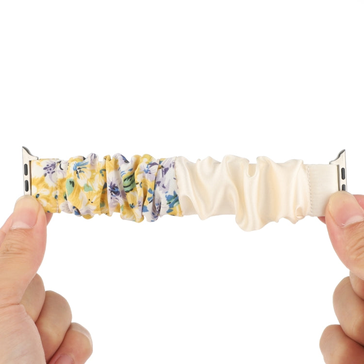 Butterfly Pattern Hair Ring Cloth Watch Band For Apple Watch Series 7 41mm / 6 & SE & 5 & 4 40mm / 3 & 2 & 1 38mm(K) by bashfashion