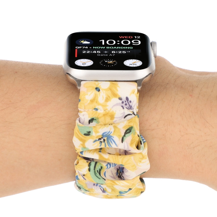 Butterfly Pattern Hair Ring Cloth Watch Band For Apple Watch Series 7 41mm / 6 & SE & 5 & 4 40mm / 3 & 2 & 1 38mm(K) by bashfashion