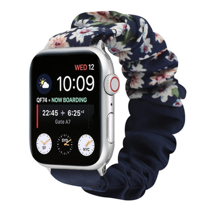 Butterfly Pattern Hair Ring Cloth Watch Band For Apple Watch Series 9&8&7 41mm / SE 3&SE 2&6&SE&5&4 40mm / 3&2&1 38mm(M) by bashfashion