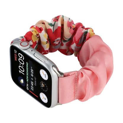 Butterfly Pattern Hair Ring Cloth Watch Band For Apple Watch Series 9&8&7 41mm / SE 3&SE 2&6&SE&5&4 40mm / 3&2&1 38mm(N) by bashfashion