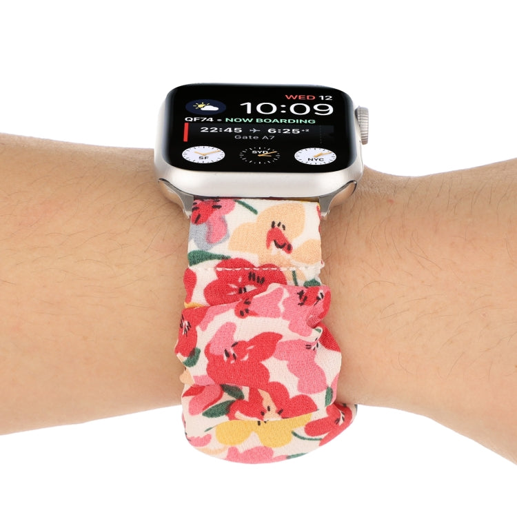 Butterfly Pattern Hair Ring Cloth Watch Band For Apple Watch Series 9&8&7 41mm / SE 3&SE 2&6&SE&5&4 40mm / 3&2&1 38mm(N) by bashfashion