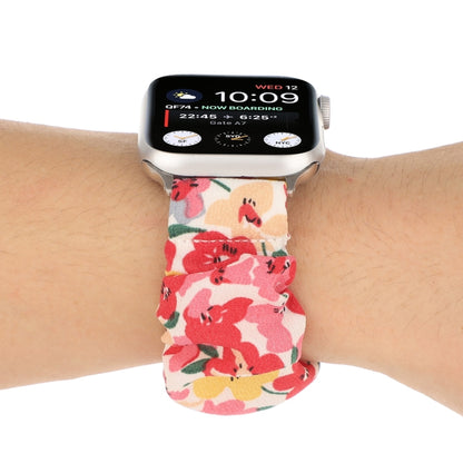 Butterfly Pattern Hair Ring Cloth Watch Band For Apple Watch Series 9&8&7 41mm / SE 3&SE 2&6&SE&5&4 40mm / 3&2&1 38mm(N) by bashfashion