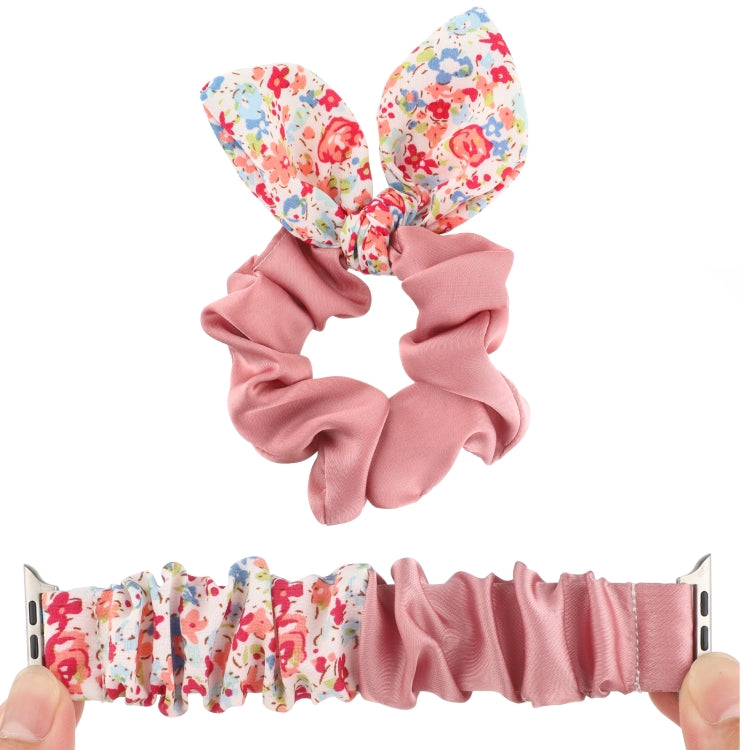 Butterfly Pattern Hair Ring Cloth Watch Band For Apple Watch Series 9&8&7 41mm / SE 3&SE 2&6&SE&5&4 40mm / 3&2&1 38mm(Q) by bashfashion
