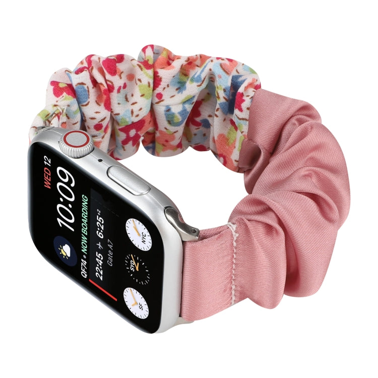 Butterfly Pattern Hair Ring Cloth Watch Band For Apple Watch Series 9&8&7 41mm / SE 3&SE 2&6&SE&5&4 40mm / 3&2&1 38mm(Q) by bashfashion