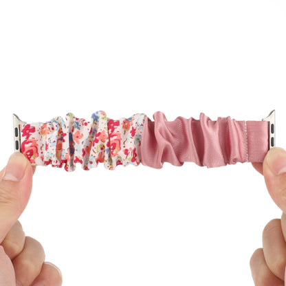 Butterfly Pattern Hair Ring Cloth Watch Band For Apple Watch Series 9&8&7 41mm / SE 3&SE 2&6&SE&5&4 40mm / 3&2&1 38mm(Q) by bashfashion