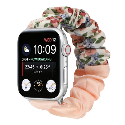 Butterfly Pattern Hair Ring Cloth Watch Band For Apple Watch Series 9&8&7 41mm / SE 3&SE 2&6&SE&5&4 40mm / 3&2&1 38mm(S) by bashfashion