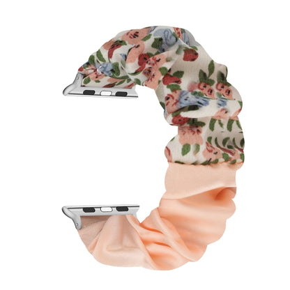 Butterfly Pattern Hair Ring Cloth Watch Band For Apple Watch Series 9&8&7 41mm / SE 3&SE 2&6&SE&5&4 40mm / 3&2&1 38mm(S) by bashfashion