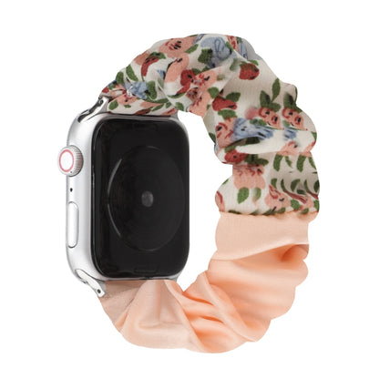 Butterfly Pattern Hair Ring Cloth Watch Band For Apple Watch Series 9&8&7 41mm / SE 3&SE 2&6&SE&5&4 40mm / 3&2&1 38mm(S) by bashfashion