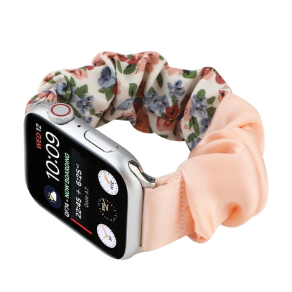Butterfly Pattern Hair Ring Cloth Watch Band For Apple Watch Series 9&8&7 41mm / SE 3&SE 2&6&SE&5&4 40mm / 3&2&1 38mm(S) by bashfashion