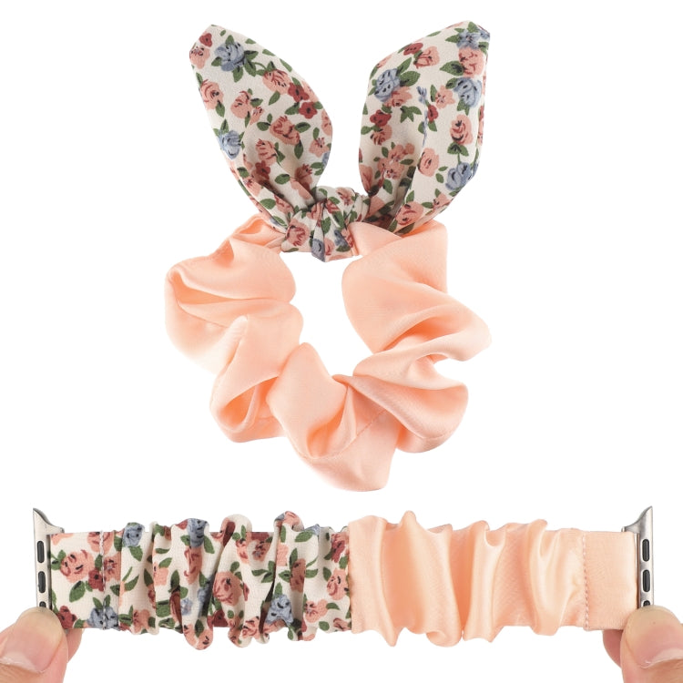 Butterfly Pattern Hair Ring Cloth Watch Band For Apple Watch Series 9&8&7 41mm / SE 3&SE 2&6&SE&5&4 40mm / 3&2&1 38mm(S) by bashfashion