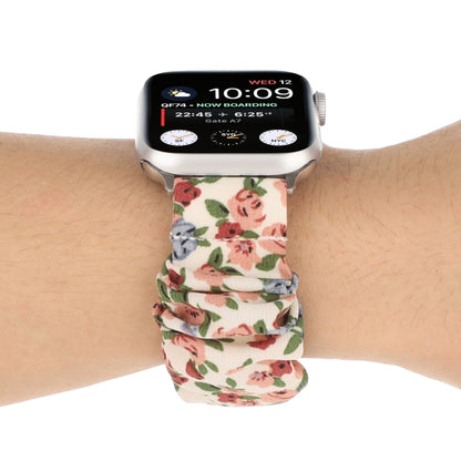 Butterfly Pattern Hair Ring Cloth Watch Band For Apple Watch Series 9&8&7 41mm / SE 3&SE 2&6&SE&5&4 40mm / 3&2&1 38mm(S) by bashfashion