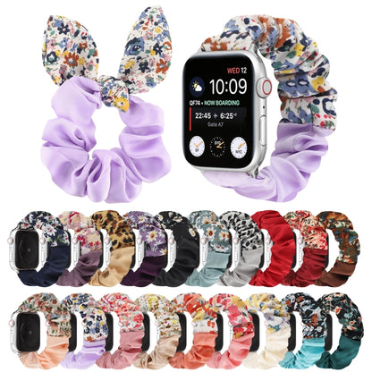 Butterfly Pattern Hair Ring Cloth Watch Band For Apple Watch Series 9&8&7 41mm / SE 3&SE 2&6&SE&5&4 40mm / 3&2&1 38mm(S) by bashfashion
