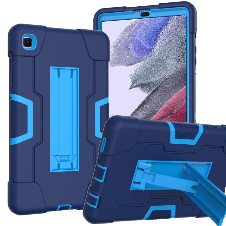 For Samsung Galaxy Tab A7 Lite T225 Contrast Color Robot Shockproof Silicone + PC Protective Case with Holder(Navy Blue + Blue) by bashfashion