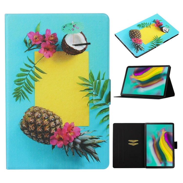 For Samsung Galaxy Tab A7 Lite 8.7 (2021) T220 Voltage Texture Coloured Drawing Horizontal Flip Leather Case with Holder & Card Slot(Pineapple) by bashfashion