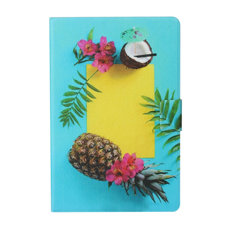 For Samsung Galaxy Tab A7 Lite 8.7 (2021) T220 Voltage Texture Coloured Drawing Horizontal Flip Leather Case with Holder & Card Slot(Pineapple) by bashfashion
